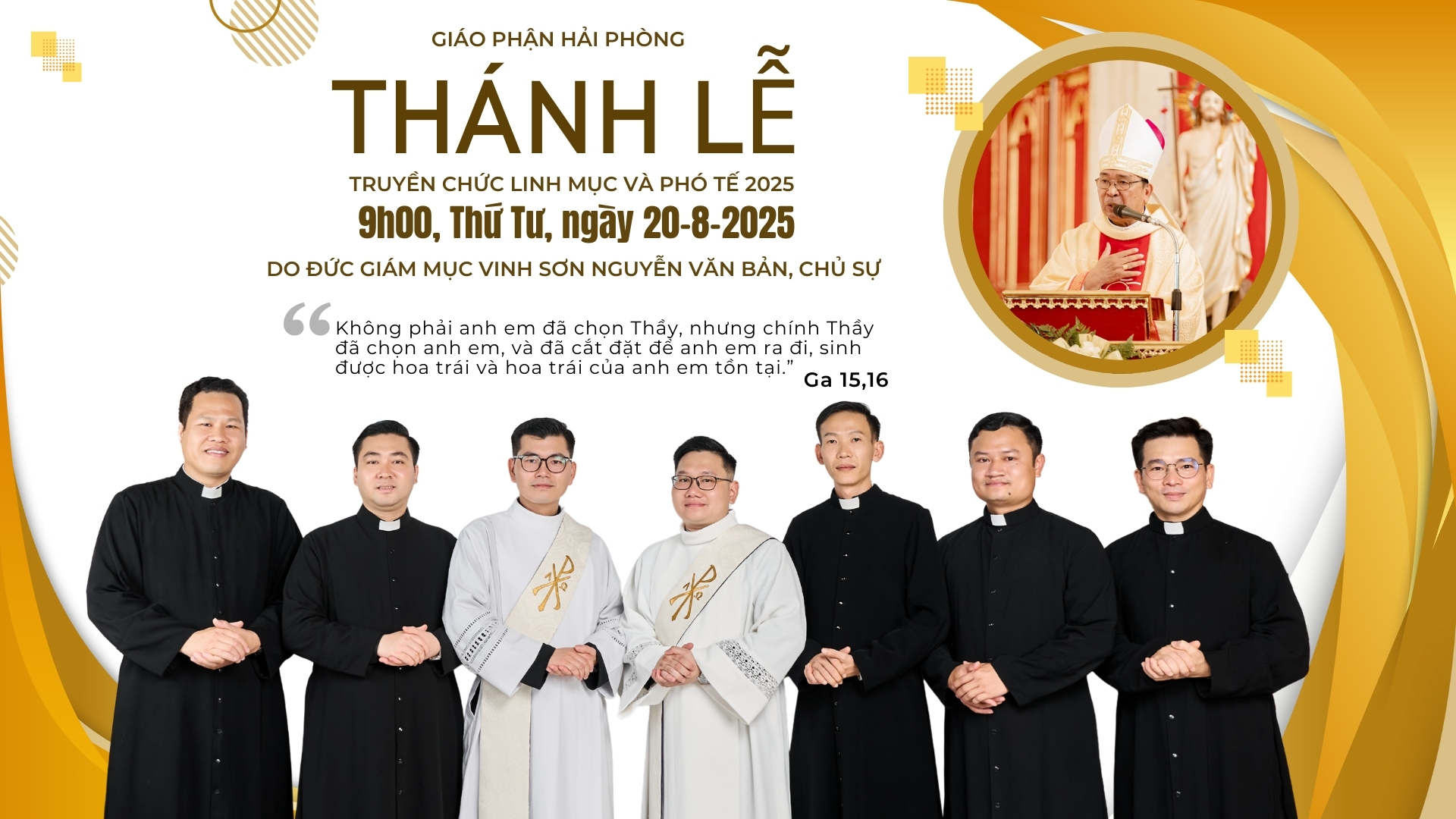 Thánh lễ trực tuyến: Truyền chức linh mục và phó tế ngày 20-8-2025