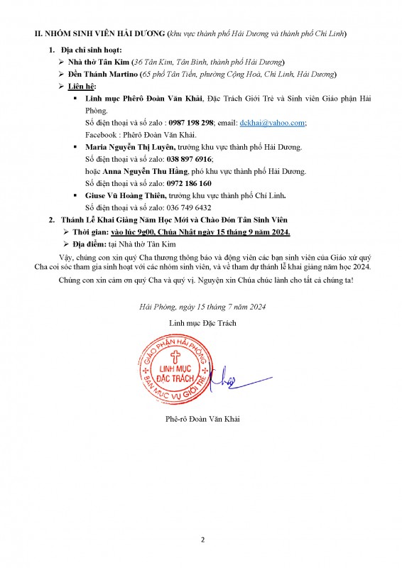 THONG BAO VE LE KHAI GIANG NAM HOC MOI CUA SINH VIEN 2024 Page 2