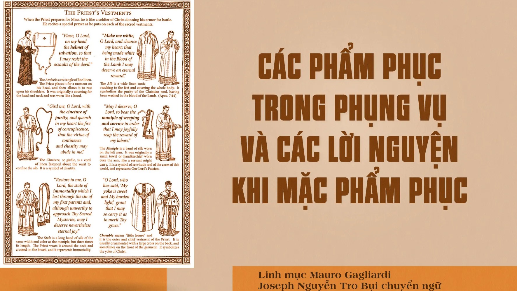 Các phẩm phục trong phụng vụ và các lời nguyện khi mặc phẩm phục