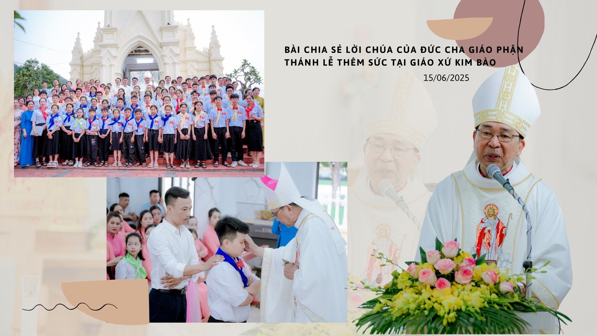 Chia sẻ Lời Chúa: Đức Cha Giáo phận ban Bí tích Thêm sức cho 51 em thiếu nhi tại giáo xứ Kim Bào